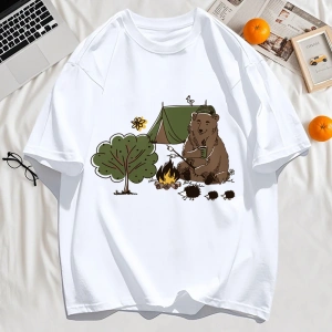 Y2k Vintage Tişört Tee Kamp Karikatür Ayı Baskı
