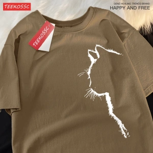 Y2k Vintage Tişört Tee Kedi profil görünüm eğlenceli