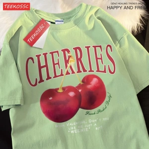 Y2k Vintage Tişört Tee Kiraz moda meyve