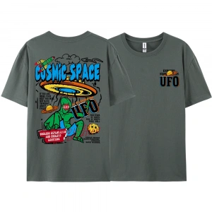 Y2k Vintage Tişört Tee Kozmik uzay Ufo