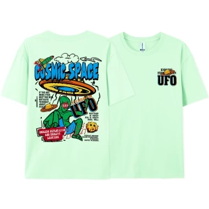 Y2k Vintage Tişört Tee Kozmik uzay Ufo