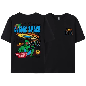 Y2k Vintage Tişört Tee Kozmik uzay Ufo