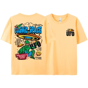 Y2k Vintage Tişört Tee Kozmik uzay Ufo