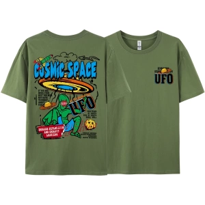 Y2k Vintage Tişört Tee Kozmik uzay Ufo