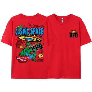 Y2k Vintage Tişört Tee Kozmik uzay Ufo