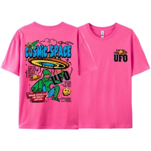Y2k Vintage Tişört Tee Kozmik uzay Ufo