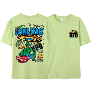 Y2k Vintage Tişört Tee Kozmik uzay Ufo