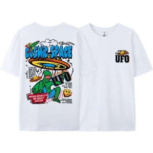 Y2k Vintage Tişört Tee Kozmik uzay Ufo