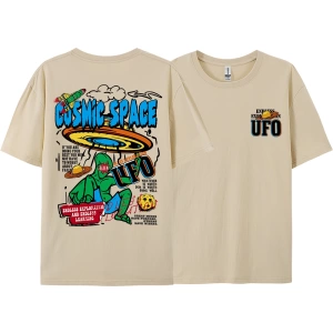 Y2k Vintage Tişört Tee Kozmik uzay Ufo
