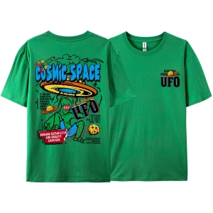 Y2k Vintage Tişört Tee Kozmik uzay Ufo
