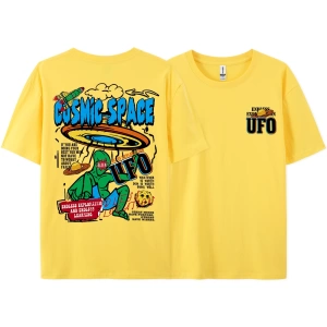 Y2k Vintage Tişört Tee Kozmik uzay Ufo