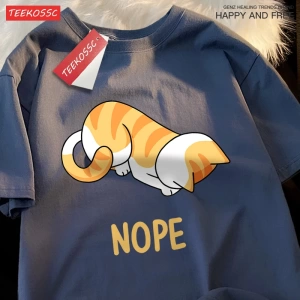 Y2k Vintage Tişört Tee Küçük turuncu kedi başını yay ve reddediyor