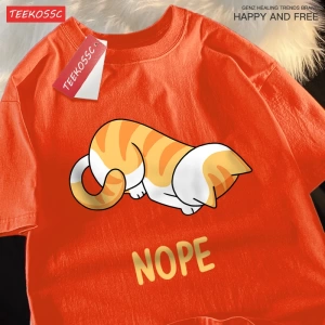 Y2k Vintage Tişört Tee Küçük turuncu kedi başını yay ve reddediyor
