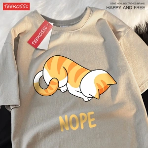 Y2k Vintage Tişört Tee Küçük turuncu kedi başını yay ve reddediyor