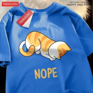 Y2k Vintage Tişört Tee Küçük turuncu kedi başını yay ve reddediyor