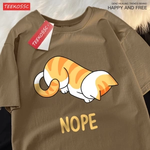Y2k Vintage Tişört Tee Küçük turuncu kedi başını yay ve reddediyor