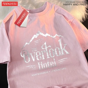 Y2k Vintage Tişört Tee Overlook otel parlayan