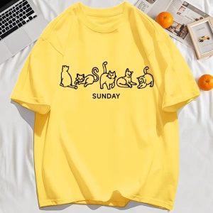 Y2k Vintage Tişört Tee Pazar Karikatür Kediler Tasarım Baskı