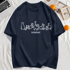 Y2k Vintage Tişört Tee Pazar Karikatür Kediler Tasarım Baskı