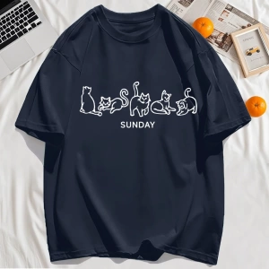 Y2k Vintage Tişört Tee Pazar Karikatür Kediler Tasarım Baskı