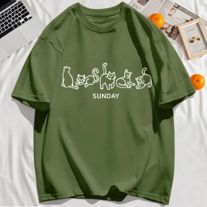 Y2k Vintage Tişört Tee Pazar Karikatür Kediler Tasarım Baskı