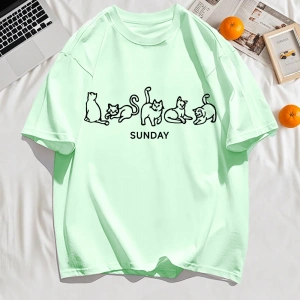 Y2k Vintage Tişört Tee Pazar Karikatür Kediler Tasarım Baskı