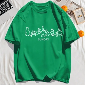 Y2k Vintage Tişört Tee Pazar Karikatür Kediler Tasarım Baskı