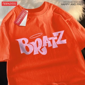 Y2k Vintage Tişört Tee Pembe karikatür mektuplar Bratz