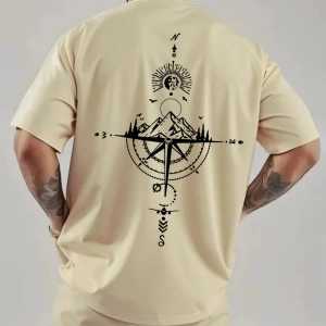 Y2k Vintage Tişört Tee Pusula Baskılı