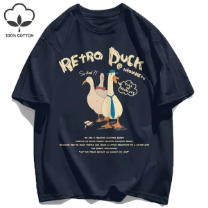 Y2k Vintage Tişört Tee Retro Ördek Baskı