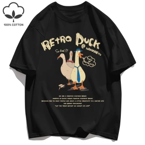 Y2k Vintage Tişört Tee Retro Ördek Baskı