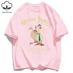 Y2k Vintage Tişört Tee Retro Ördek Baskı