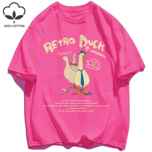 Y2k Vintage Tişört Tee Retro Ördek Baskı