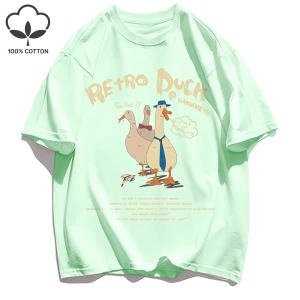 Y2k Vintage Tişört Tee Retro Ördek Baskı
