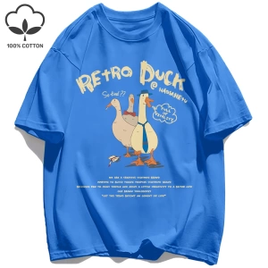 Y2k Vintage Tişört Tee Retro Ördek Baskı