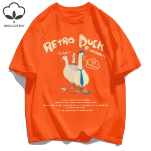 Y2k Vintage Tişört Tee Retro Ördek Baskı