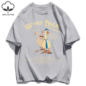 Y2k Vintage Tişört Tee Retro Ördek Baskı