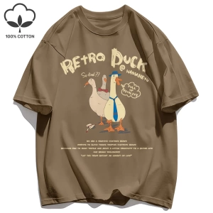 Y2k Vintage Tişört Tee Retro Ördek Baskı