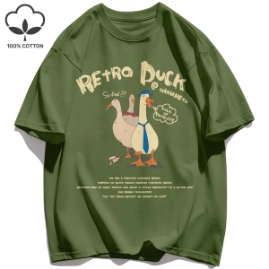 Y2k Vintage Tişört Tee Retro Ördek Baskı