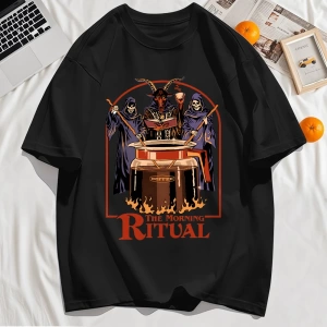 Y2k Vintage Tişört Tee Sabah Ritüeli Baskı