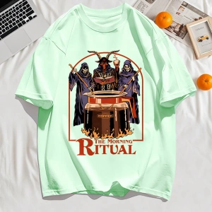 Y2k Vintage Tişört Tee Sabah Ritüeli Baskı