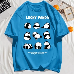 Y2k Vintage Tişört Tee Şanslı Panda Tüm Sağ Rezerve Desen