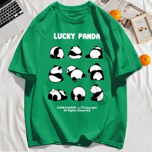 Y2k Vintage Tişört Tee Şanslı Panda Tüm Sağ Rezerve Desen