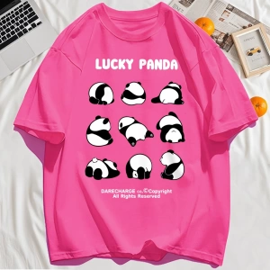 Y2k Vintage Tişört Tee Şanslı Panda Tüm Sağ Rezerve Desen