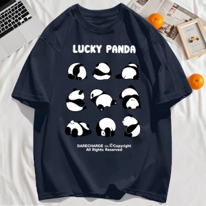 Y2k Vintage Tişört Tee Şanslı Panda Tüm Sağ Rezerve Desen