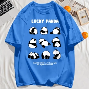 Y2k Vintage Tişört Tee Şanslı Panda Tüm Sağ Rezerve Desen
