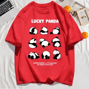 Y2k Vintage Tişört Tee Şanslı Panda Tüm Sağ Rezerve Desen