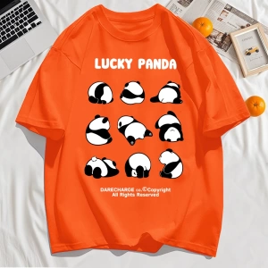 Y2k Vintage Tişört Tee Şanslı Panda Tüm Sağ Rezerve Desen
