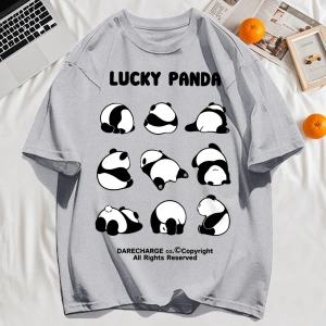 Y2k Vintage Tişört Tee Şanslı Panda Tüm Sağ Rezerve Desen