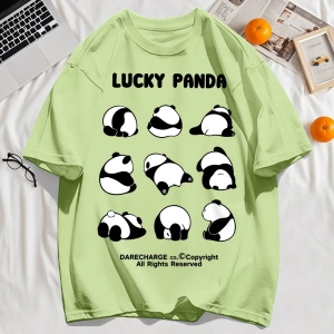 Y2k Vintage Tişört Tee Şanslı Panda Tüm Sağ Rezerve Desen